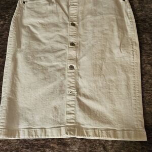 Women's Cream Button-Front Skirt